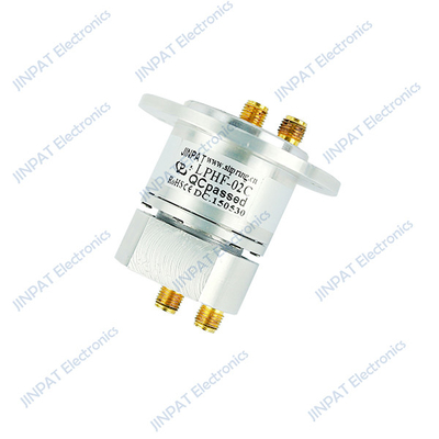 RF Coaxial Rotary Joint Dual Channel Slip Rings IP40 พร้อมวงแหวนสลิปสัญญาณคอมแพคต์ ความเร็วสูงสุด 50 รอบ / นาที