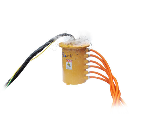 สลิปริงแบบหมุนพร้อมแรงดันไฟฟ้าคู่ 1000VAC/24V และวงจรไฟฟ้า 4×300A สำหรับอุปกรณ์เจาะแบบหมุนสำหรับงานหนัก